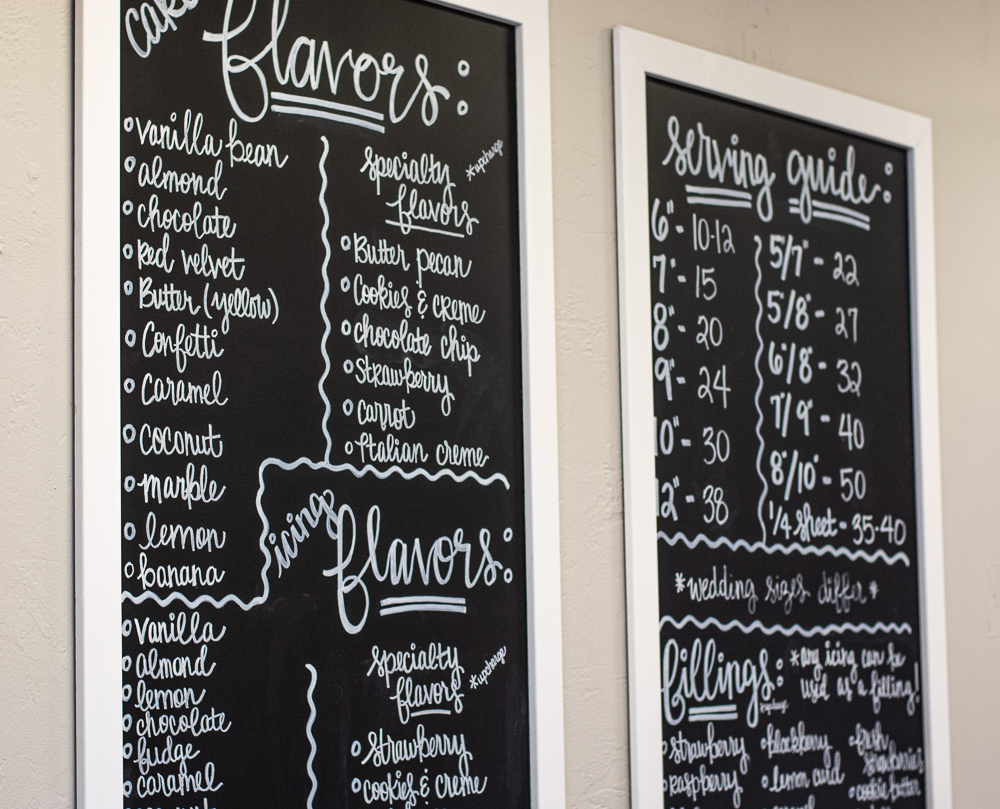 Cupcake Flavors Board